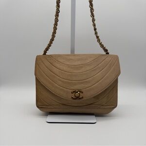 Chanel Tan Quilted Leather Shoulder Bag